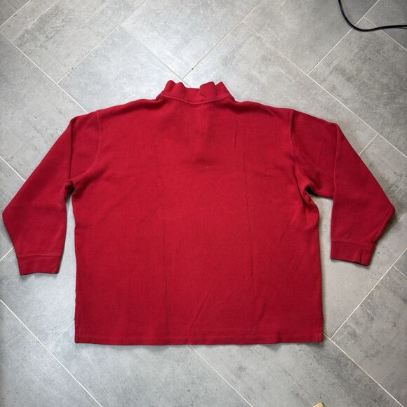 Polo Ralph Lauren Quarter Zip Sweater Mens 3XLT Red Big Tall Cotton Ribbed - Picture 6 of 11